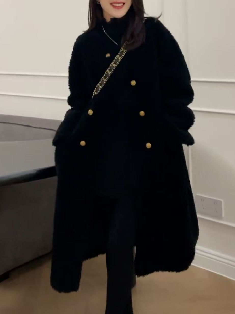 Wool Coat Peacoat - جاكيت فرو خروف متوسط الطول بمقاسات