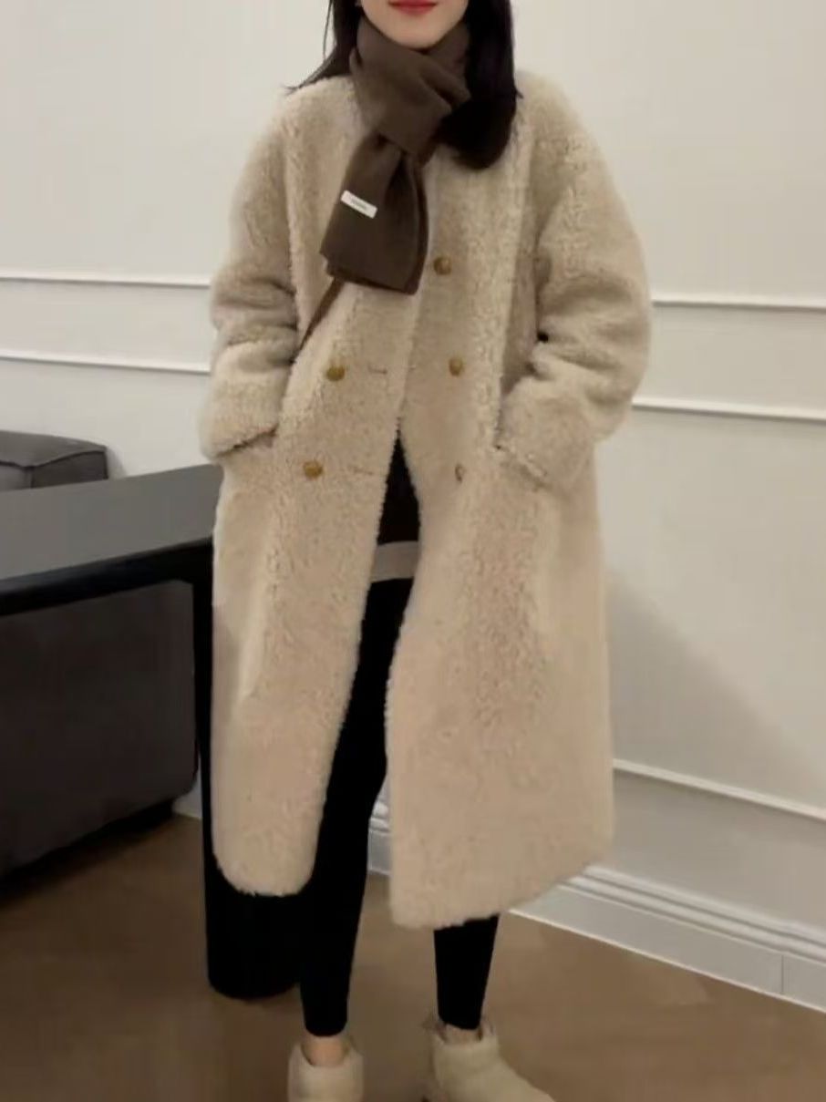 جاكيت فرو خروف متوسط الطول بمق - مراجعة Wool Coat Peacoat وسعره