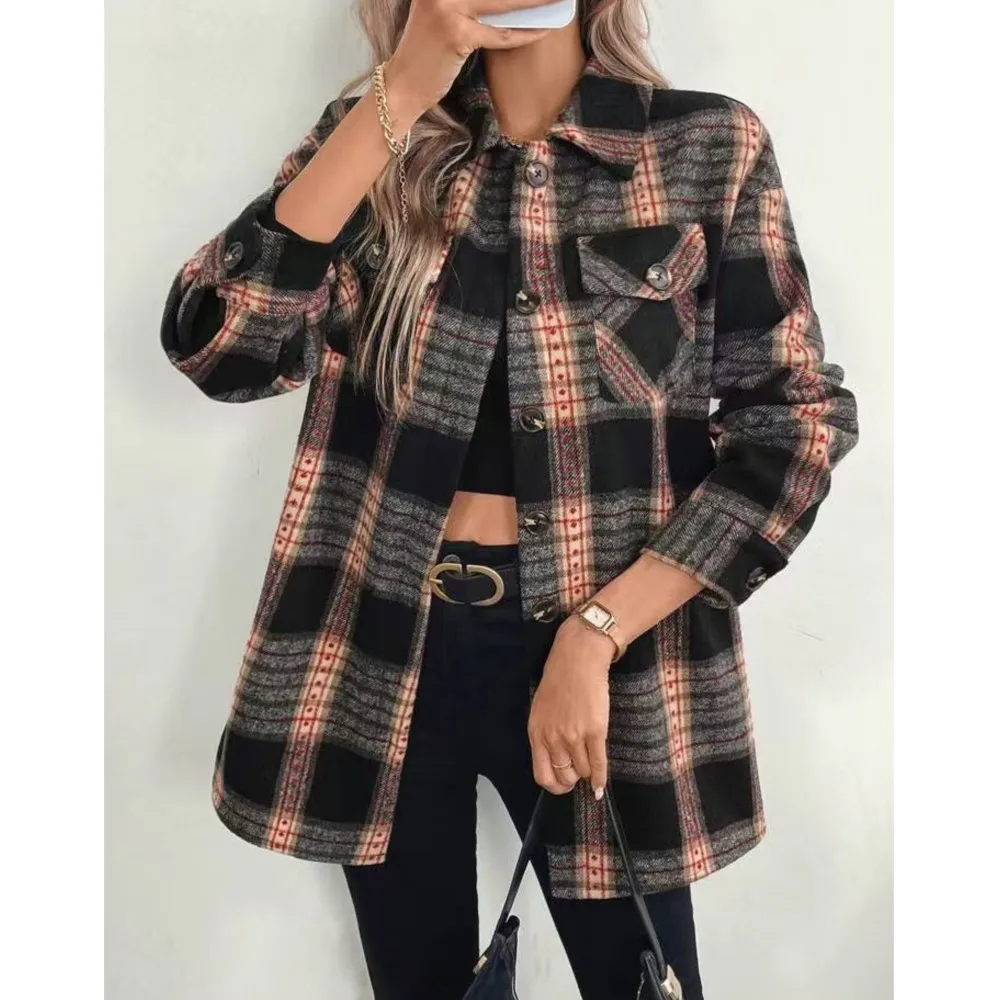 معطف نسائي أنيق للخريف والشتاء - مراجعة Flannel Shirt Lined وسعره